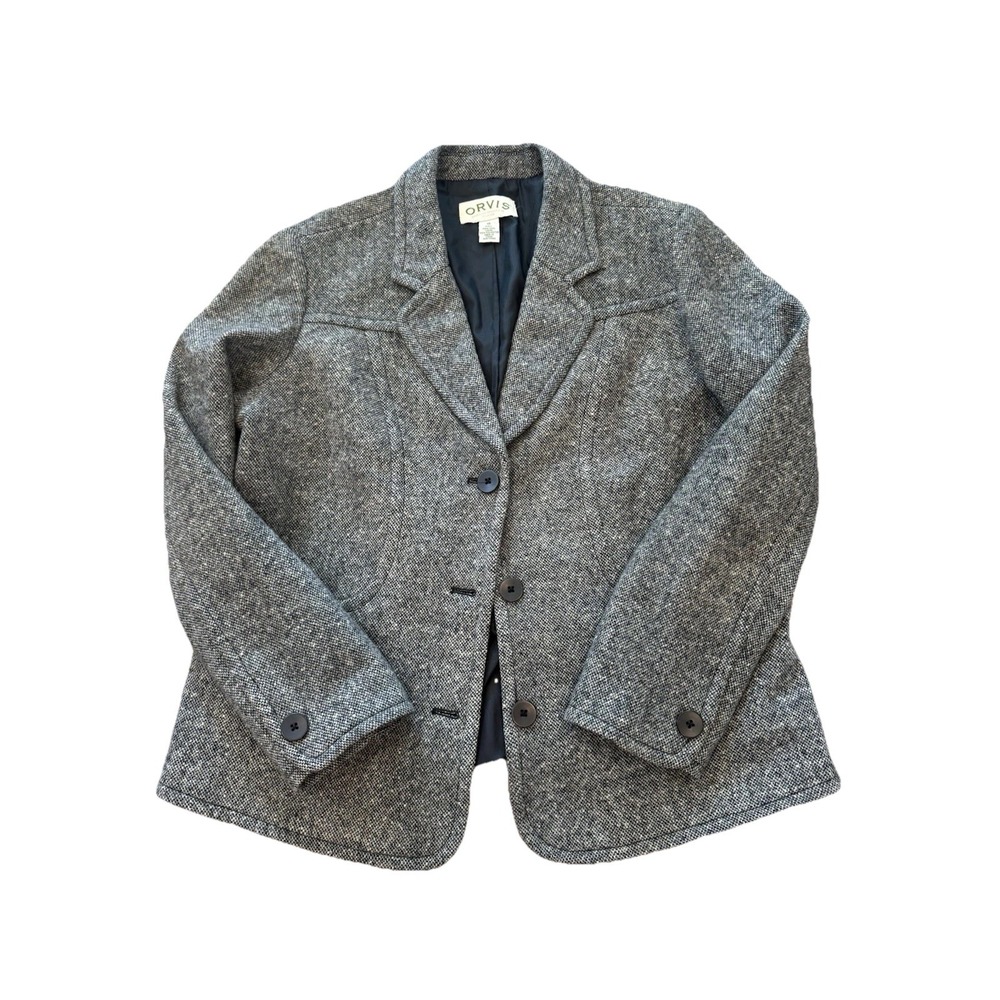 Orvis 100 Wool Tweed Jacket Coat Women's 16 Heritage Old Money equestrian